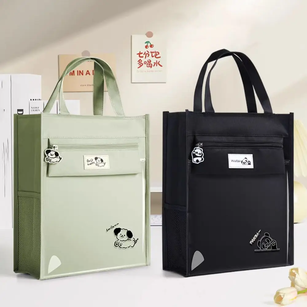 

Panda Dog Cartoon Tote Bag Multiple Pockets Transparent Student Tutorial Bag Large Capacity Oxford Cloth Shoulder Handbag