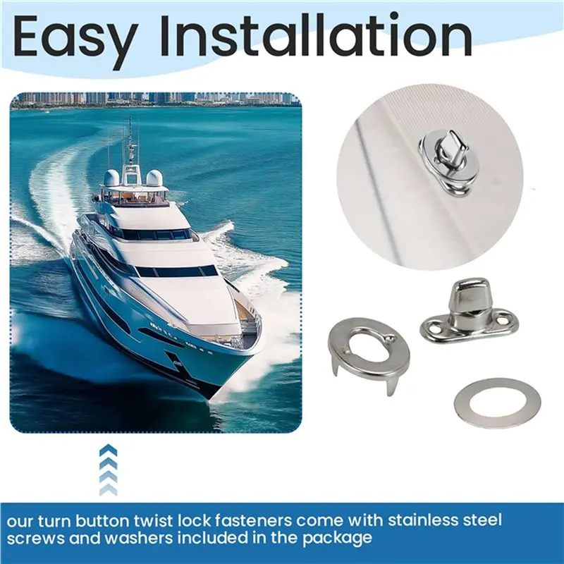 A95E-100 Sets Marine Grade Twist Lock Fasteners Turn Button Eyelet And Stud, For Canvas Fastener Turn Buttons