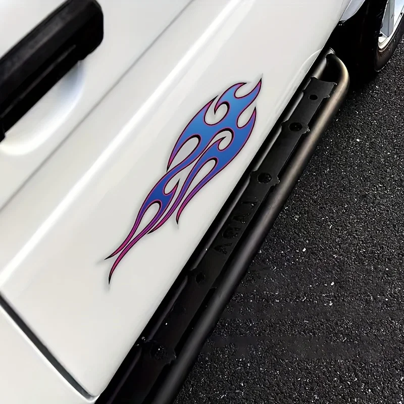 2 шт./компл., красочный узор пламени, наклейка на автомобиль, мотоцикл, энергическая наклейка для внешней персонализации автомобиля и любителей скорости
