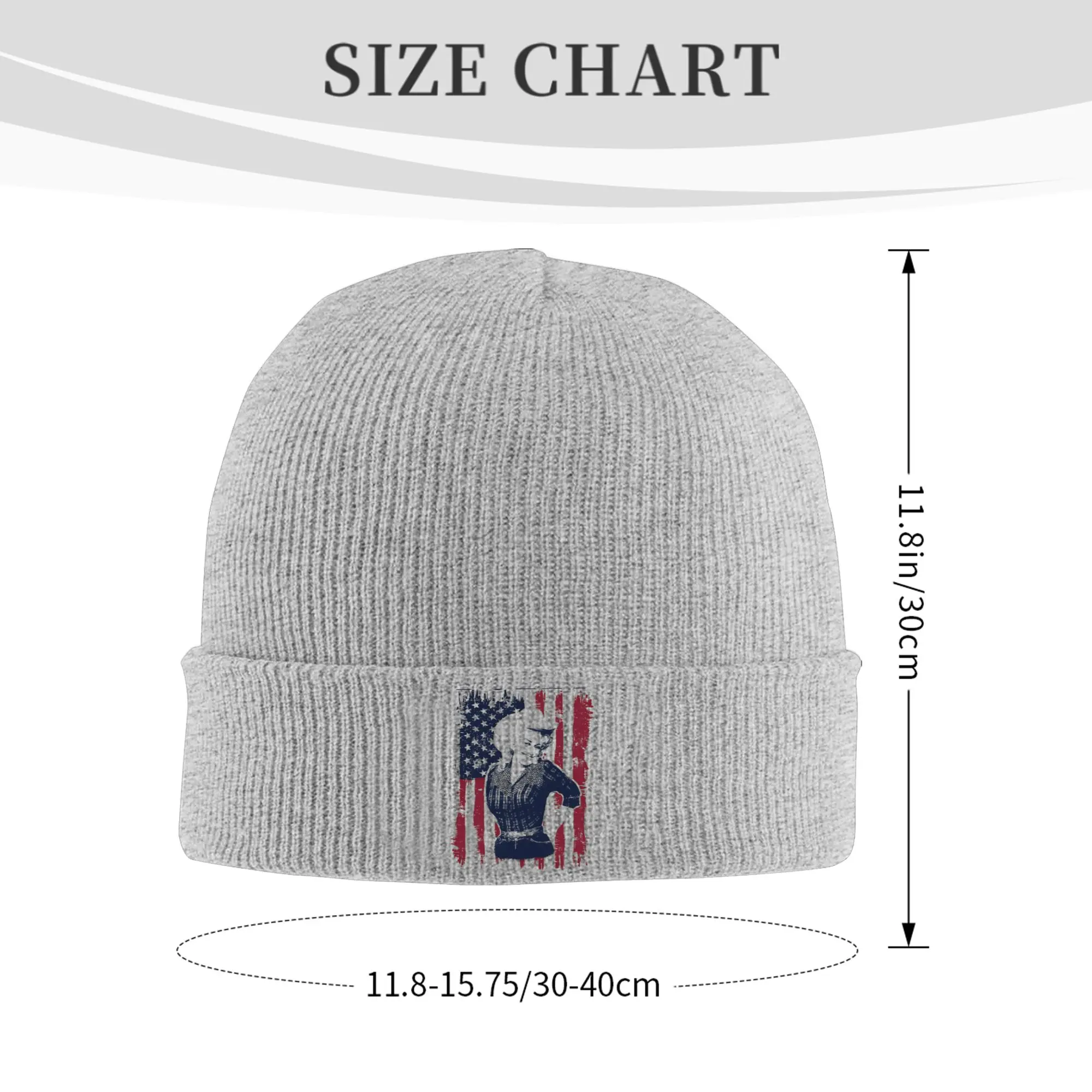 Dolly Parton American Flag Hat Autumn Winter Beanies Warm  Caps Men Women Acrylic Bonnet