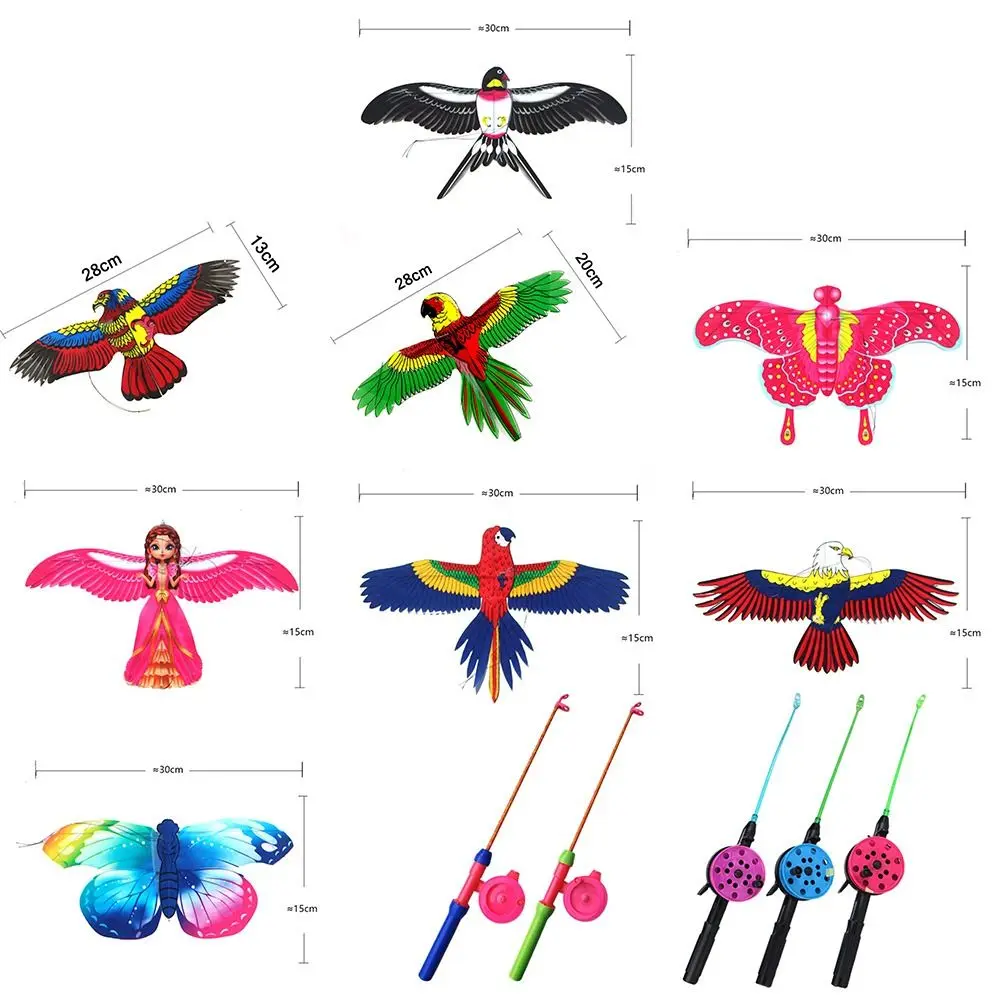 Transparent Garden Outdoor Sports Family Trips Plastic Eagle Kite Large Eagle Kites Kite Line Flying Bird Kites