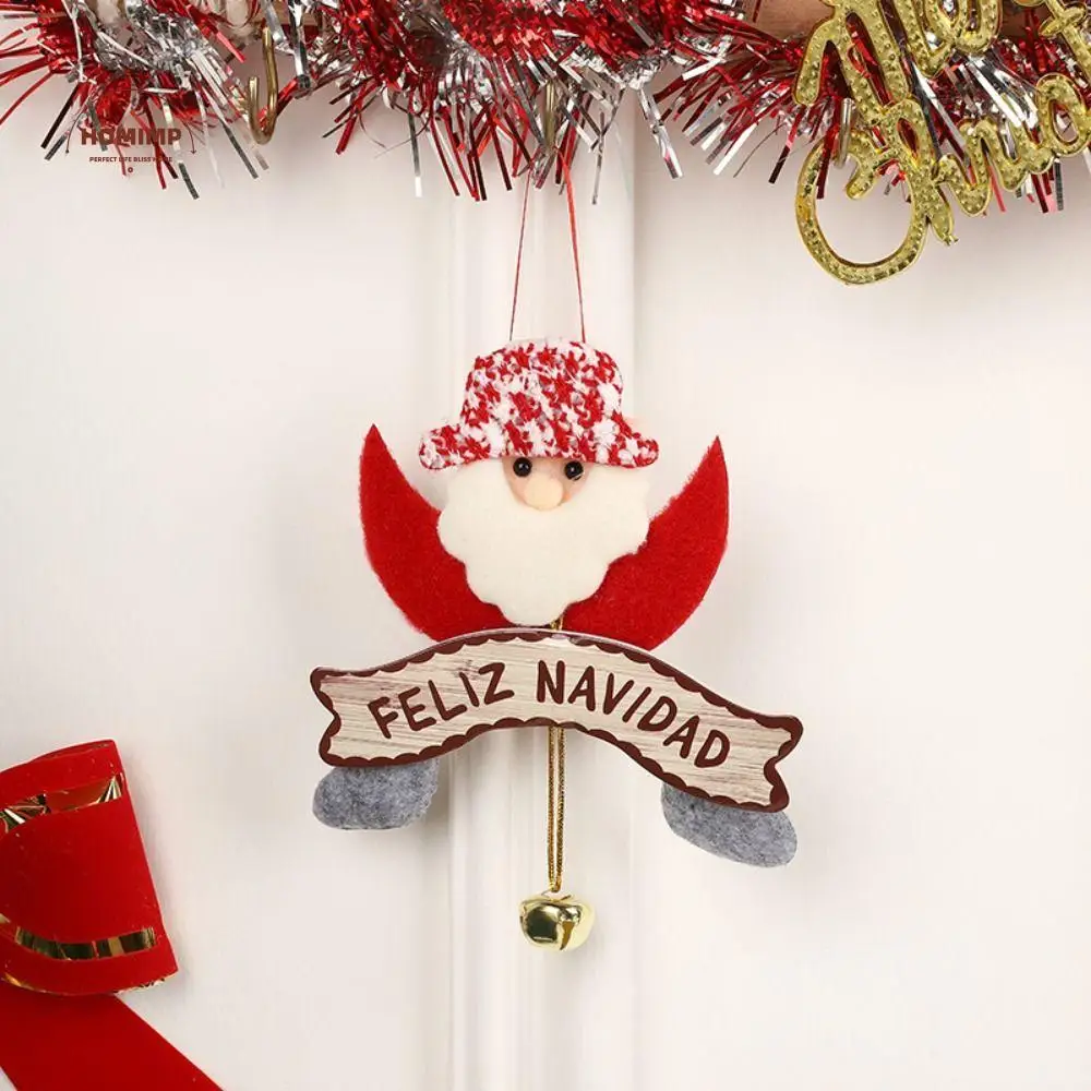 

Cute Christmas Snowman Bell Ornament with Metal Bell Romantic Santa Claus Elk Pendant Cartoon Festival