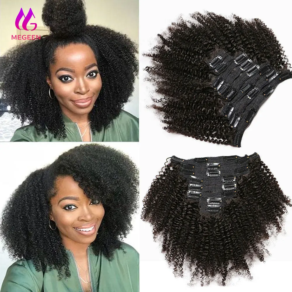 

Megeen афро кудрявые накладные волосы с клипсой монгольские кудрявые накладные волосы с клипсой натуральные человеческие волосы для наращивания