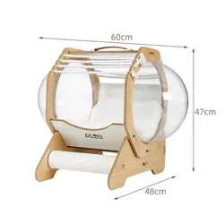 Cama cápsula de madera para gatos, nido acogedor y transpirable