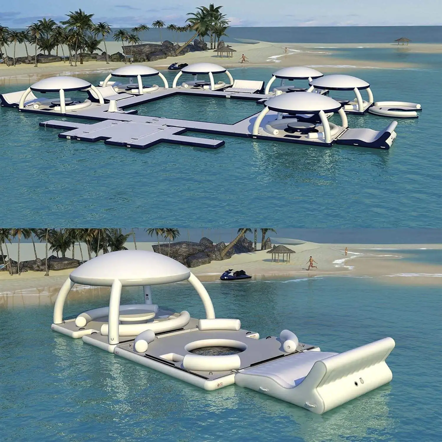 

Manufacturers Customized Inflatable Water Entertainment Hot Sale Water Platform Pool Island Floating Pier Family Party