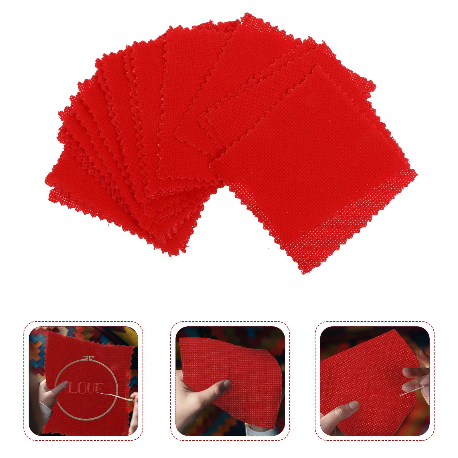 20 Pcs Cross Stitch Cloth Embroidery Fabric Practical Needlework Accessory DIY Crafts Durable Safe Grid Design Student