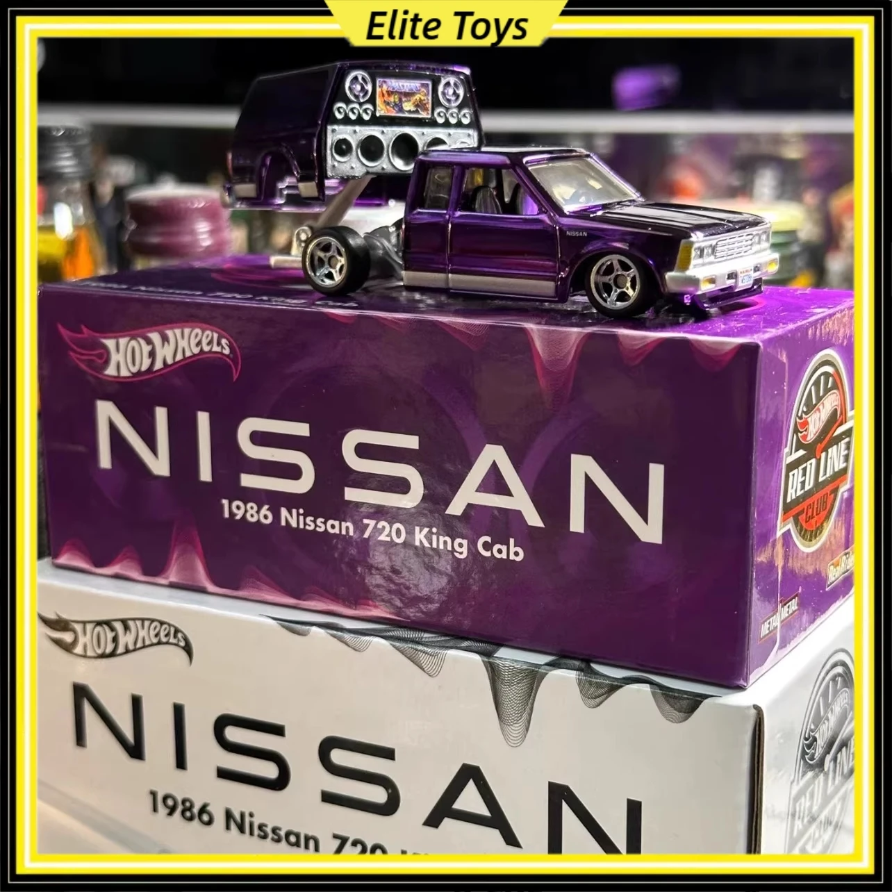 Hot Wheels RLC Edición limitada 1986 Nissan720 King Cab camioneta Drift Car 1:64 escala Diecast juguete de modelos coleccionables en Stock