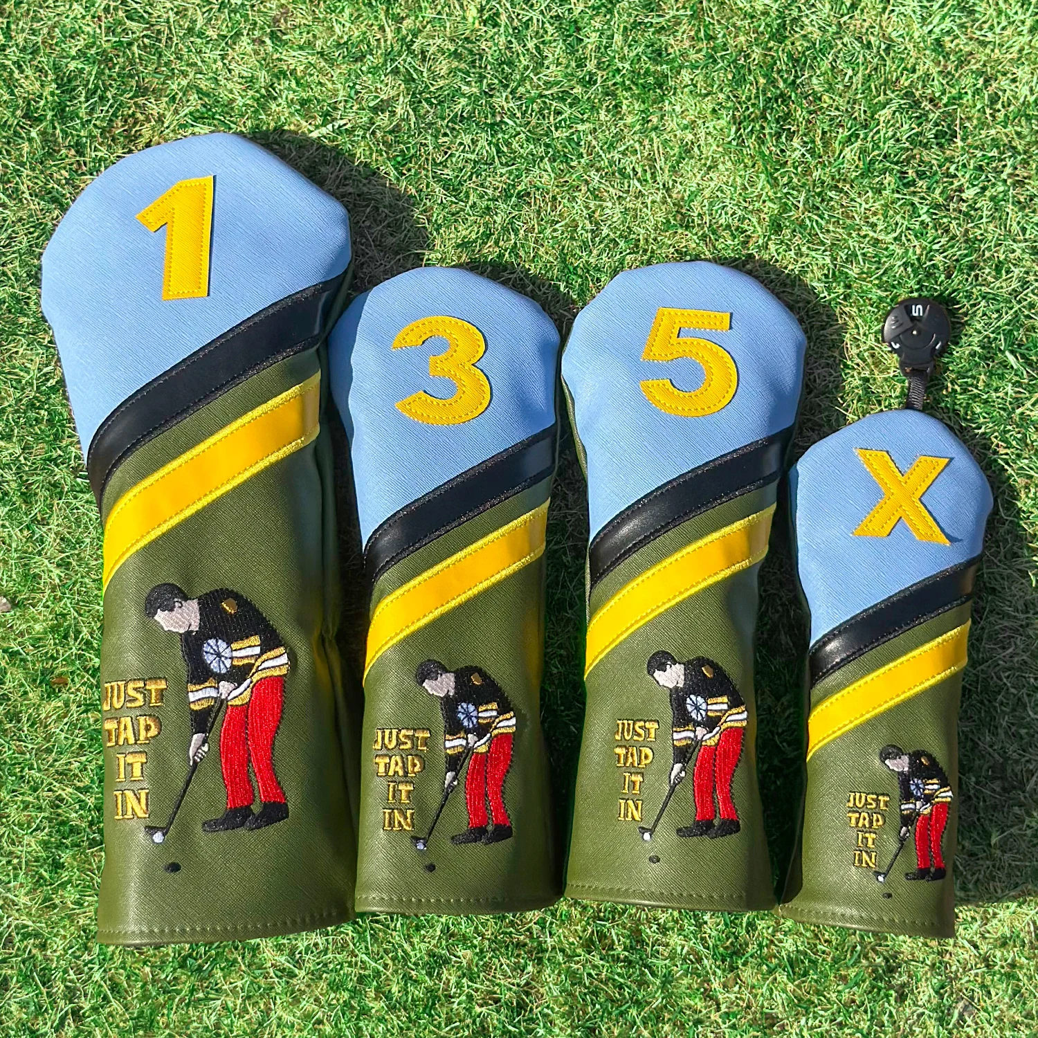 1pc/4pcs Driver/Fairway/Hybrid Headcover - Playing golf alone Golf Club Head Cover, Golf Club Covers & Golf Wood Head Cover