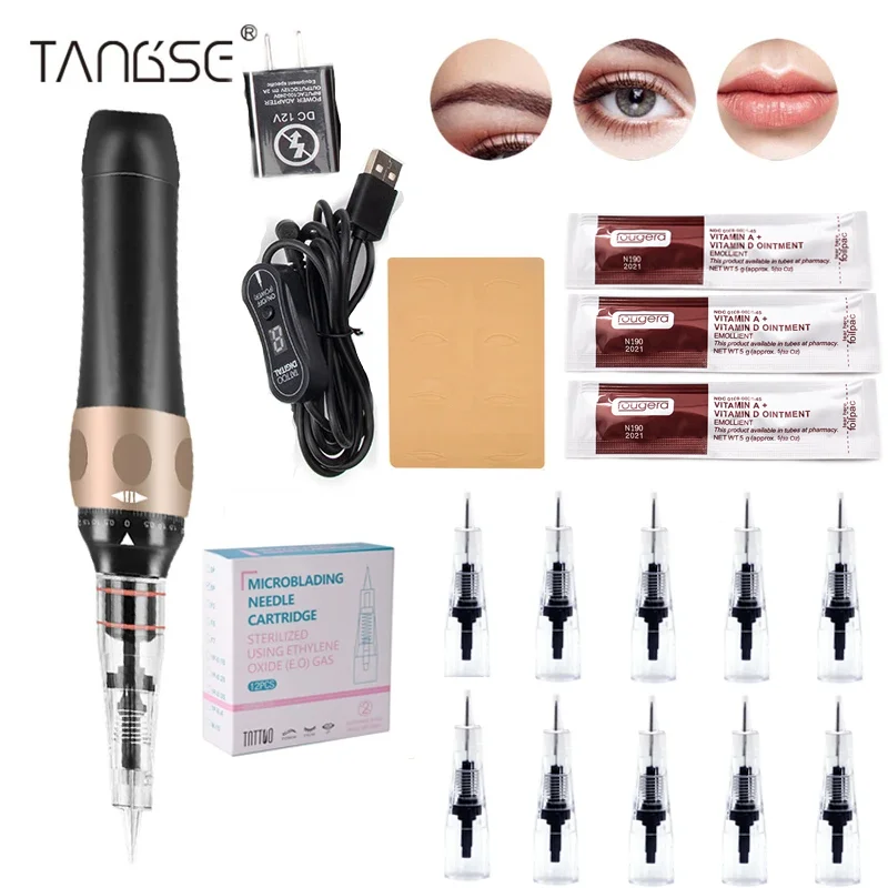 

TANGSE Tattoo Machine PMU Rotary Microshading Kits Dermografo Micropigment Permanent Makeup Gun Pen For Eyebrow Lip Supplies