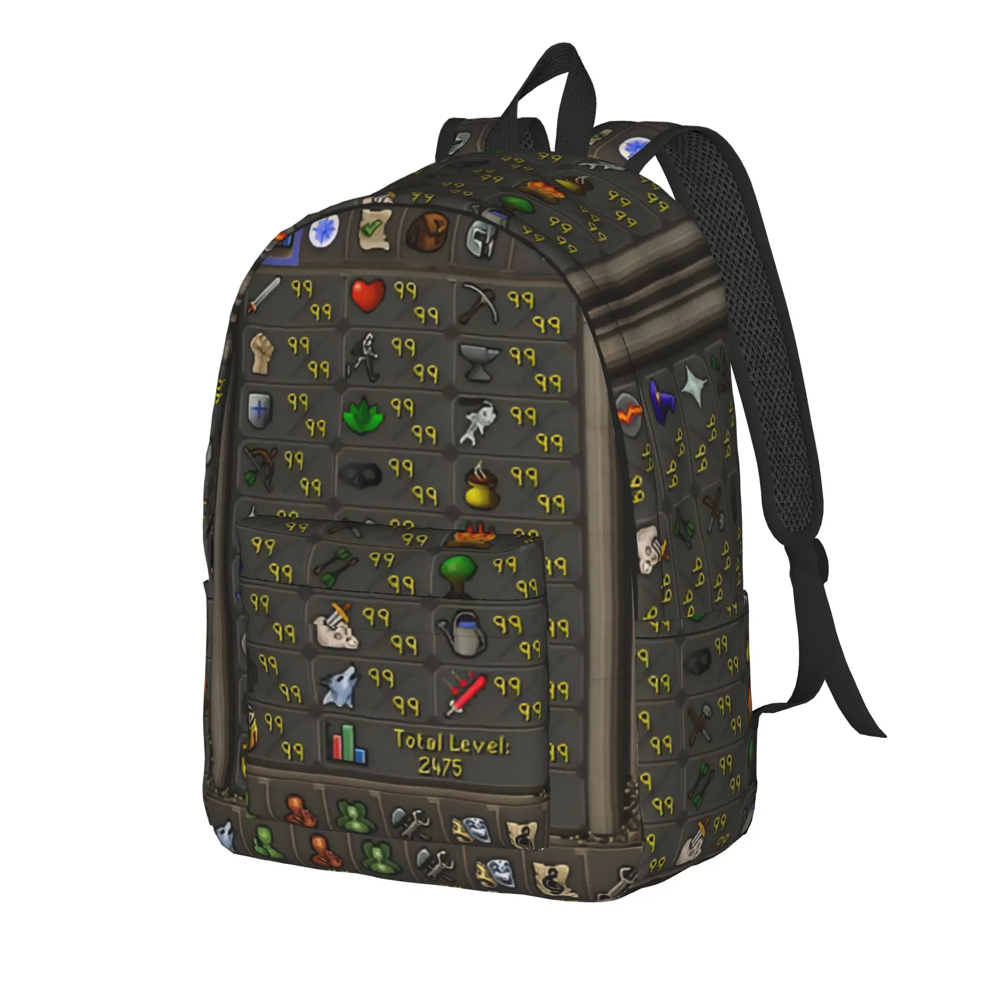 Old School RuneScapes Teenage Backpack Durable Student Work  Daypack for Men Women Laptop Canvas Bags