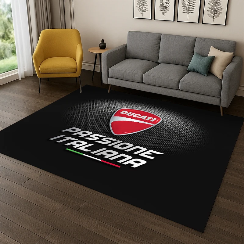 classic D-Ducati Racing Car Moto Carpet Rug for Bedroom Living Room Sofa Playroom Doormat Home Decor,Kid Area Rug Non-slip