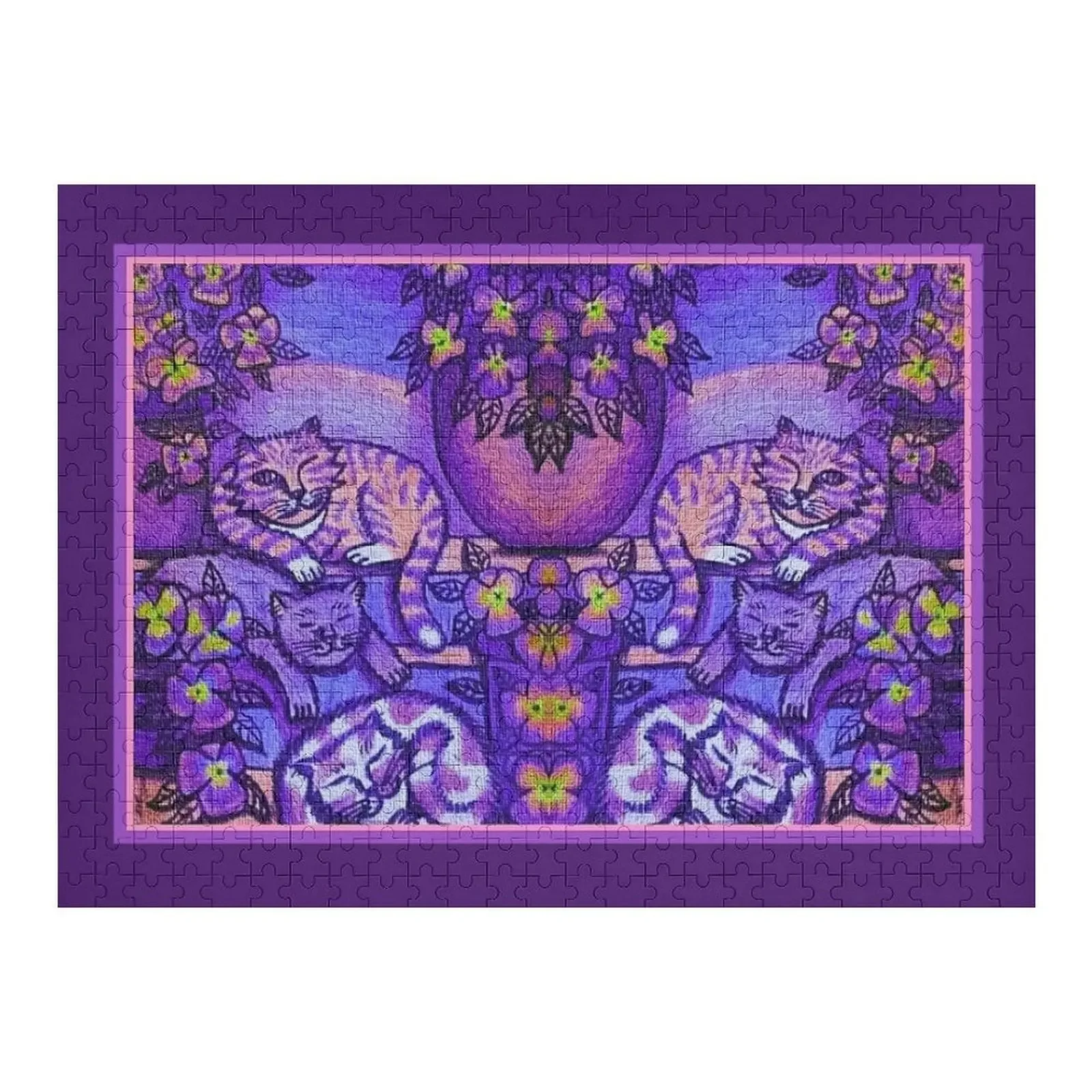

Cats Asleep in the Garden Jigsaw Puzzle Diorama Accessories Wooden Decor Paintings Puzzle