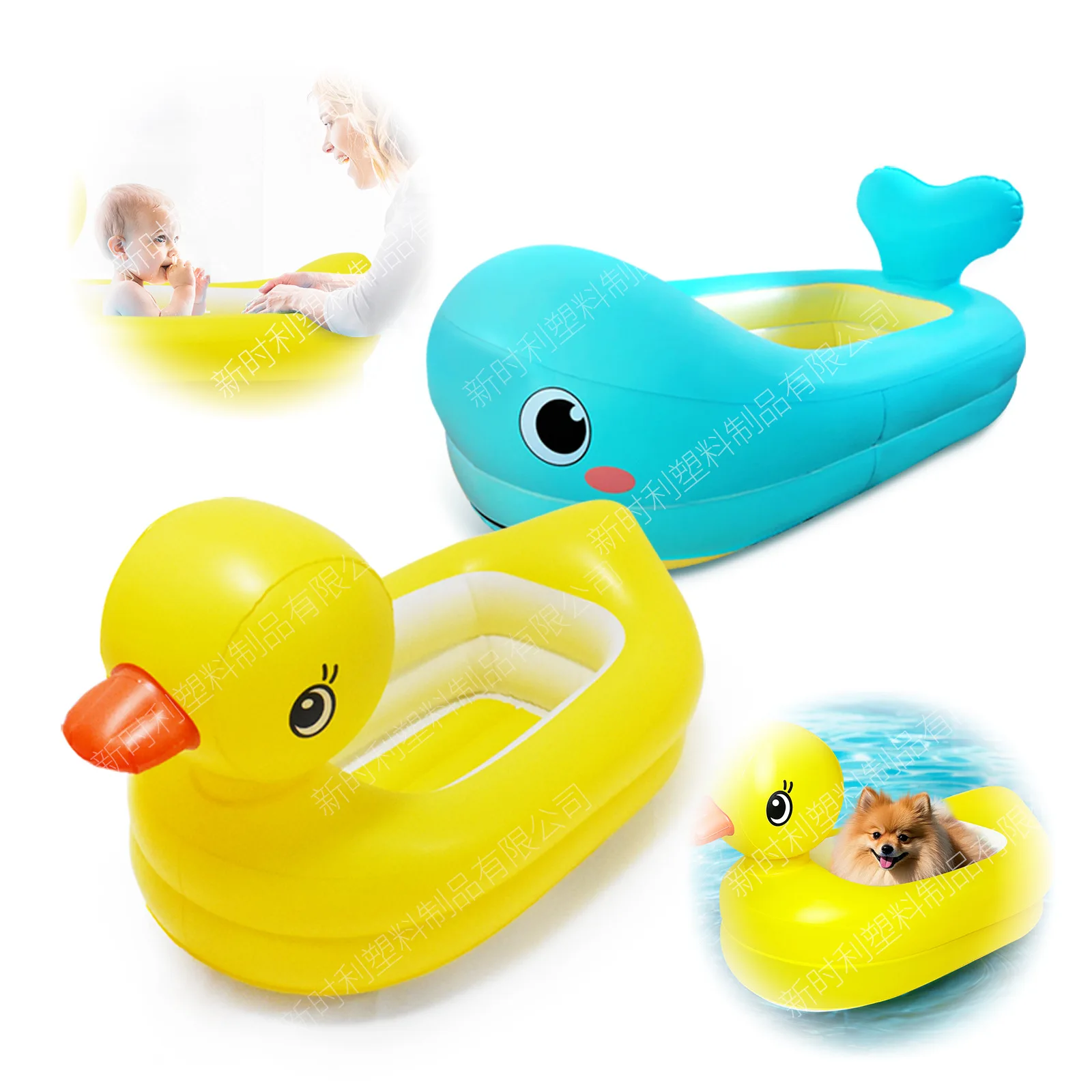 Banheira inflável de pato, piscina para bebês, pato amarelo, banheira inflável, brinquedos infláveis de verão para crianças