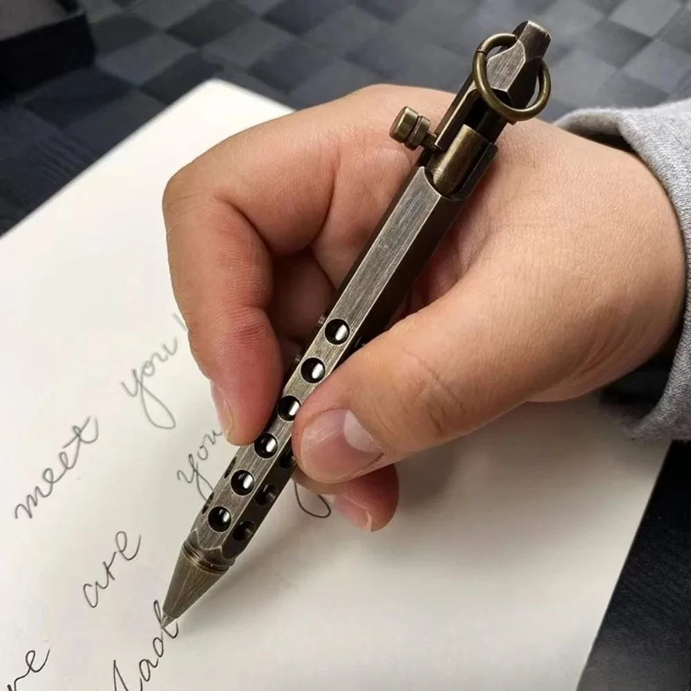 

1 шт., креативная портативная многофункциональная шариковая ручка в стиле ретро, болт, гладкая ручка-роллер для письма, канцелярские принадлежности, подарки