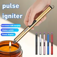 Pulse Ignition Gun Gas Stove Candle BBQ Cooking Kitchen Double Arc Lighter Windproof Outdoor Portable USB Electronic Lighter