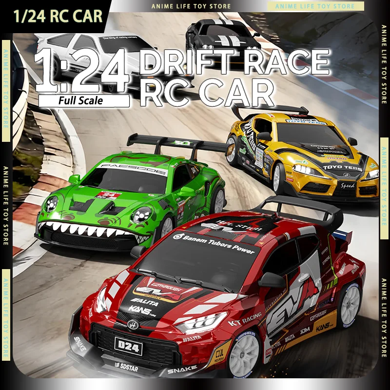 

HongXing 1/24 RC Car Mini Professional Drift Full Proportional 2.4Ghz Q/S Series 4WD With Gyro Servo Toys RC Car Boy Best Gifts