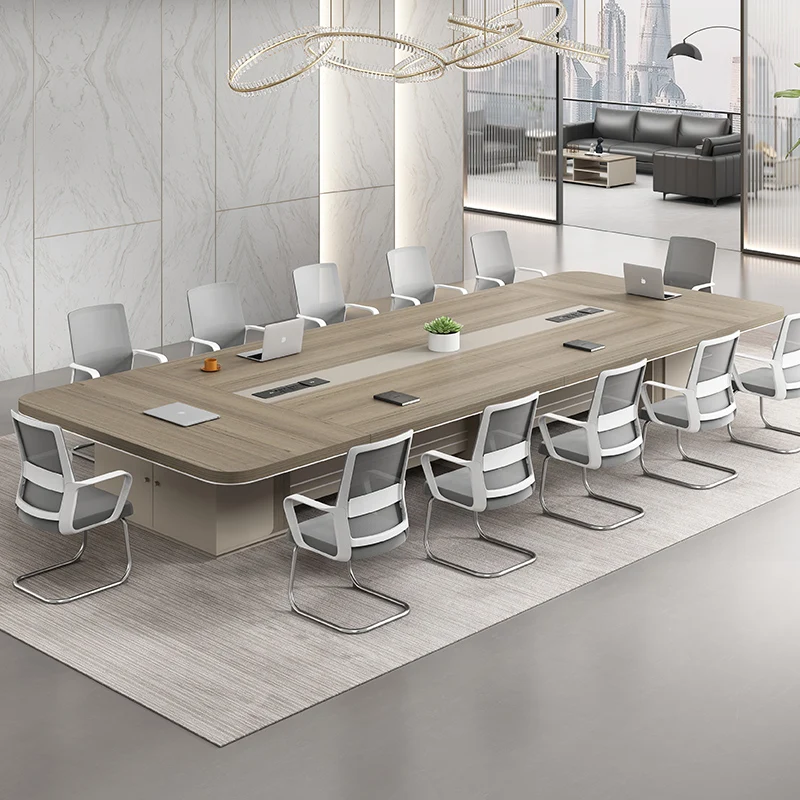 

Large table, long table, modern minimalist conference room, table and chair combination, light luxury, high-end feeling strip