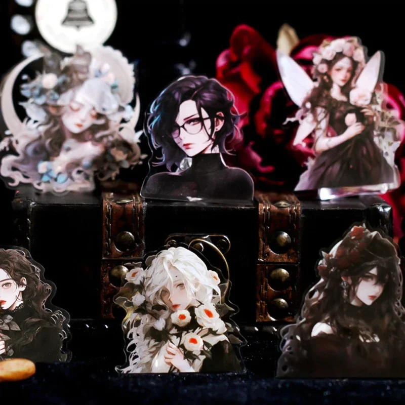 

Mr.Paper Gothic Dark Stickers Custom Scrapbooking Stickers Handbook Production Elf Character Art Supplies Stickers Stationery