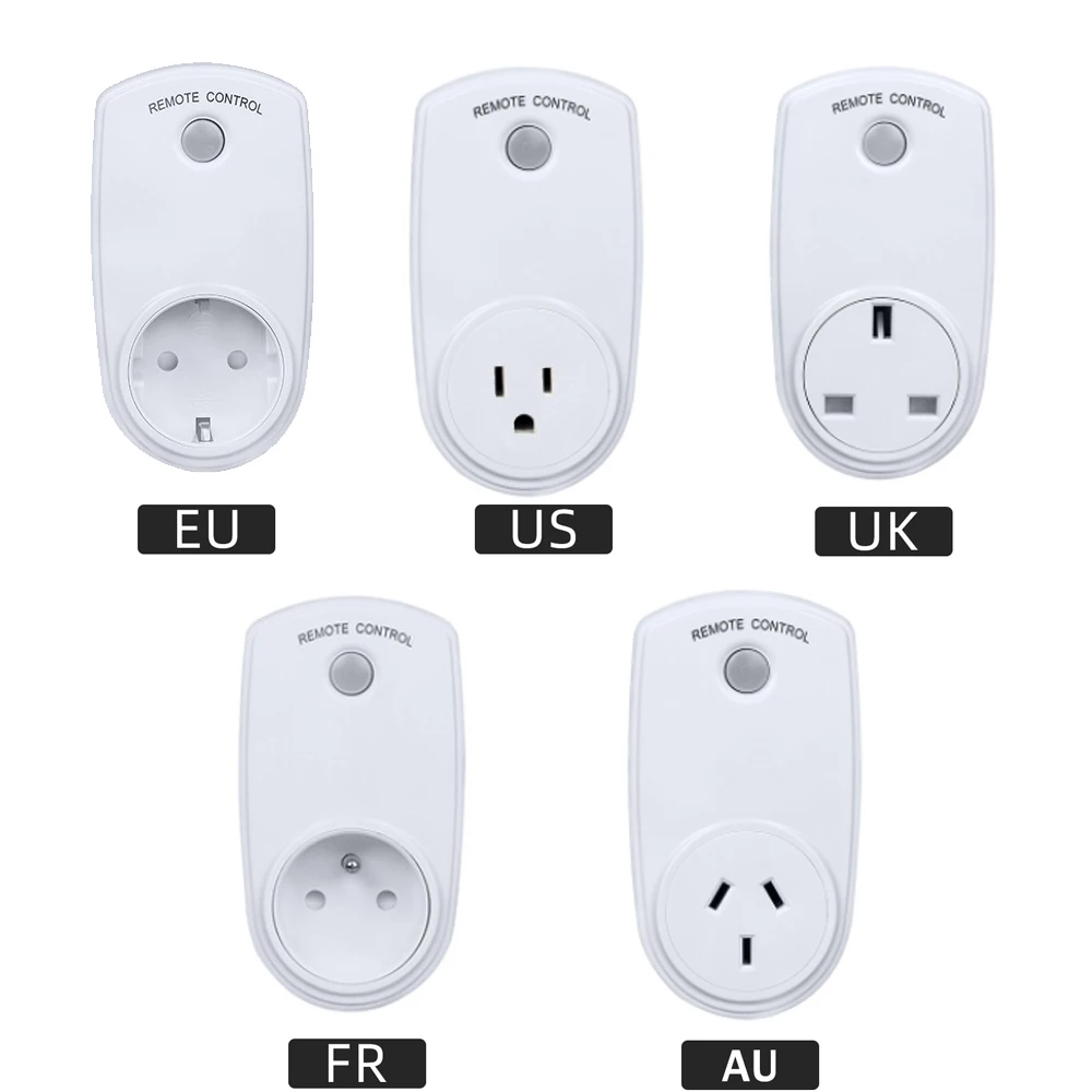 Wireless Smart Remote Control Socket Plug Power Outlet Light Switch Plug Socket Power Outlet Socket EU Plug with Remote Control