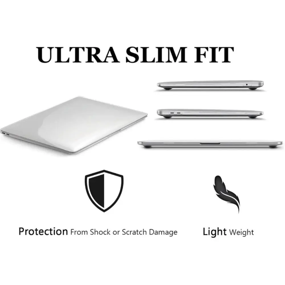 حافظة كمبيوتر محمول شفافة كريستالية مقاومة للصدمات ومقاومة للخدش وغطاء صلب لجهاز Macbook Air/Mac Book Pro #4