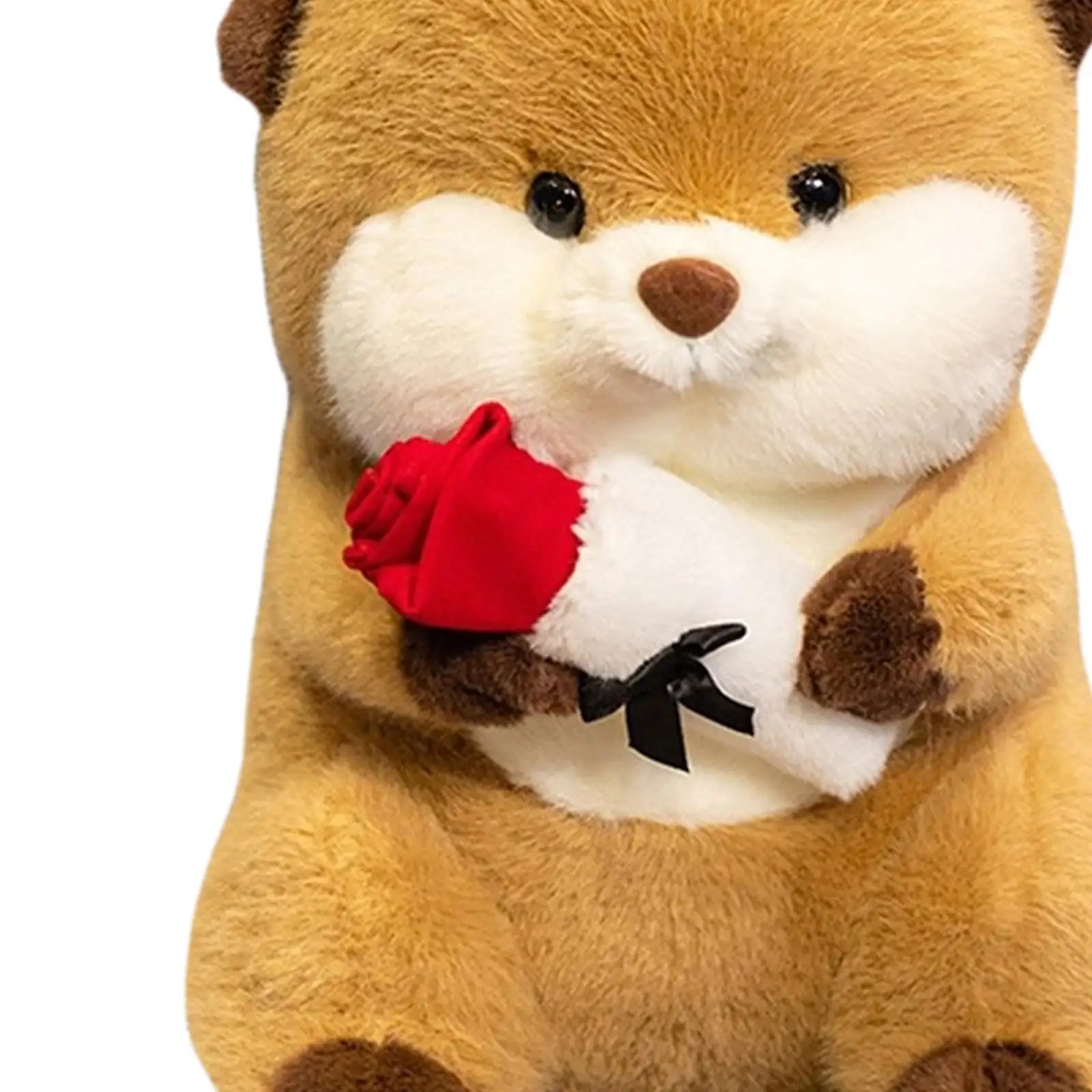 Plush Capybara with Rose Unique Valentine's Day Room Decor Soft Stuffed Capybara Toy for Girls Boys Gifts Teens Kids Children