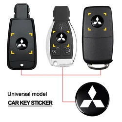 Car Remote Key Sticker Aluminum Emblem Decoration Decal For Mitsubishi BMW Mercedes Benz AMG Alfa Romeo Renault Mazda Toyota