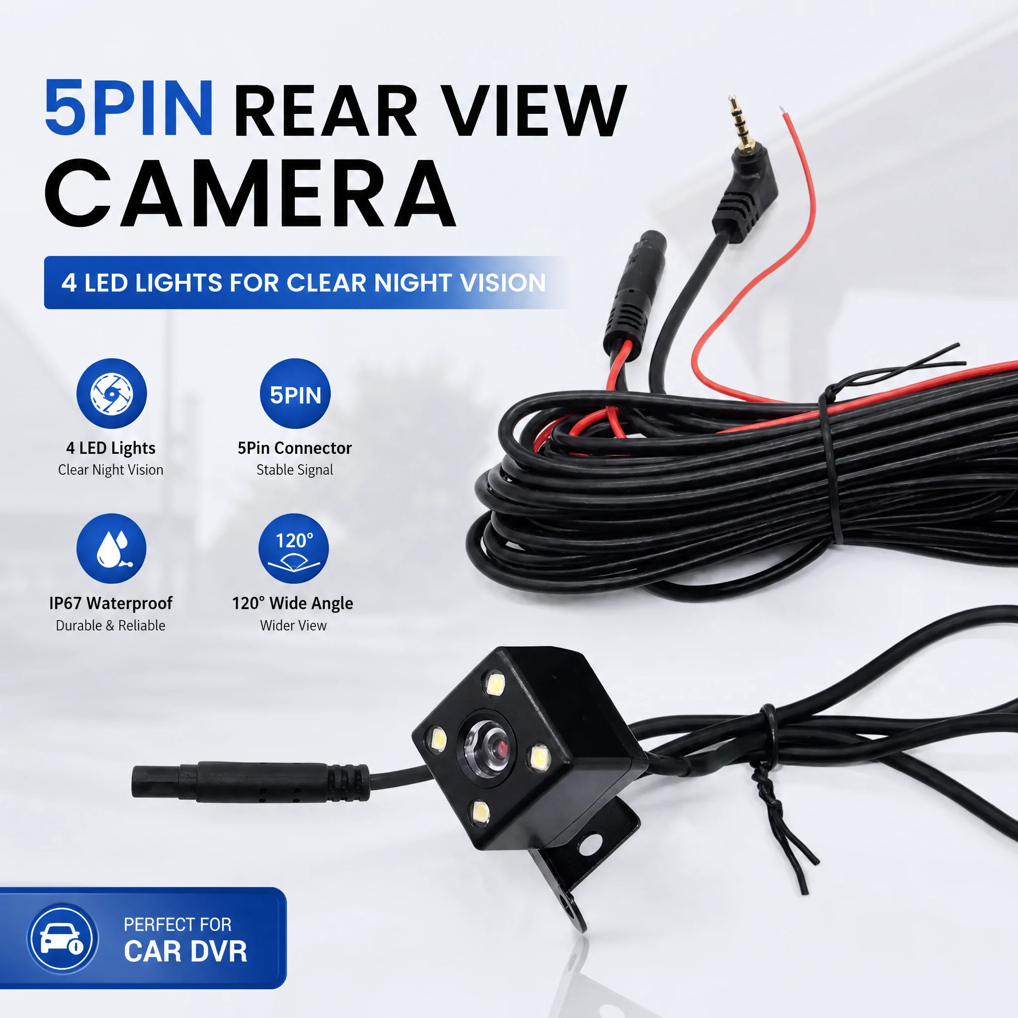 Car driving recorder camera 5-hole rear pull AV driving recorder rear pull camera maintenance essential.