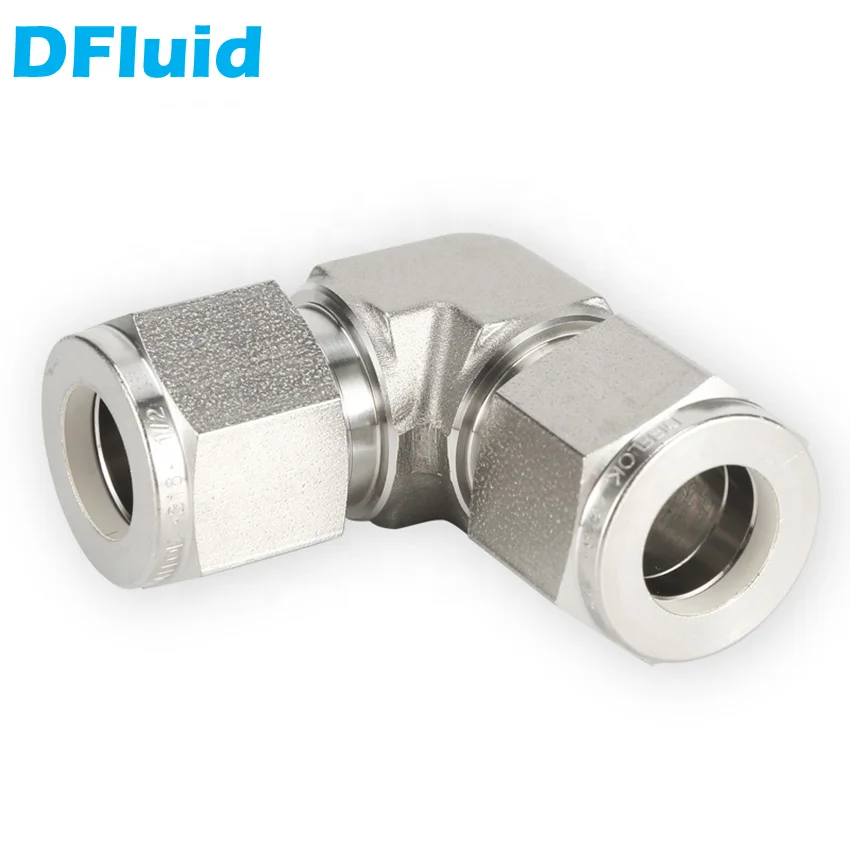 Stainless Steel 316 ELBOW UNION Double Ferrule Compression Tube Fitting 30MPa 1/8