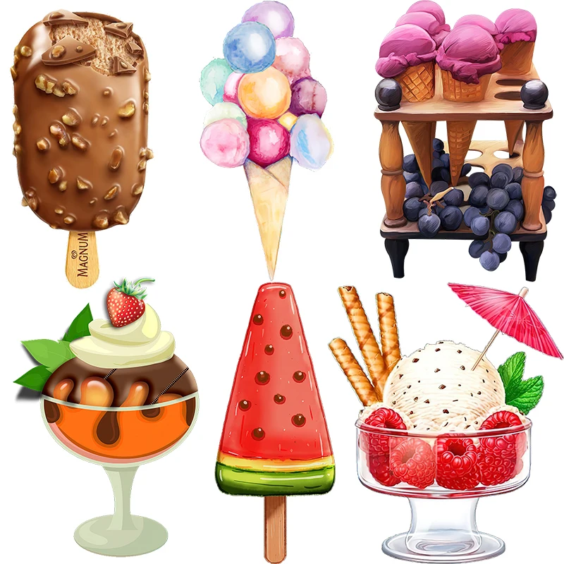 Three Ratels CP23 Sweet summer ice cream ice cream dessert shop PVC sticker refrigerator decal