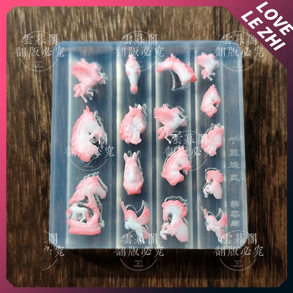 

1Pcs Cartoon Animal Series Nail Art Carving Mold Accessories Horse Wings Rope 3D Silicone Manicure Art Templates Mold Charm