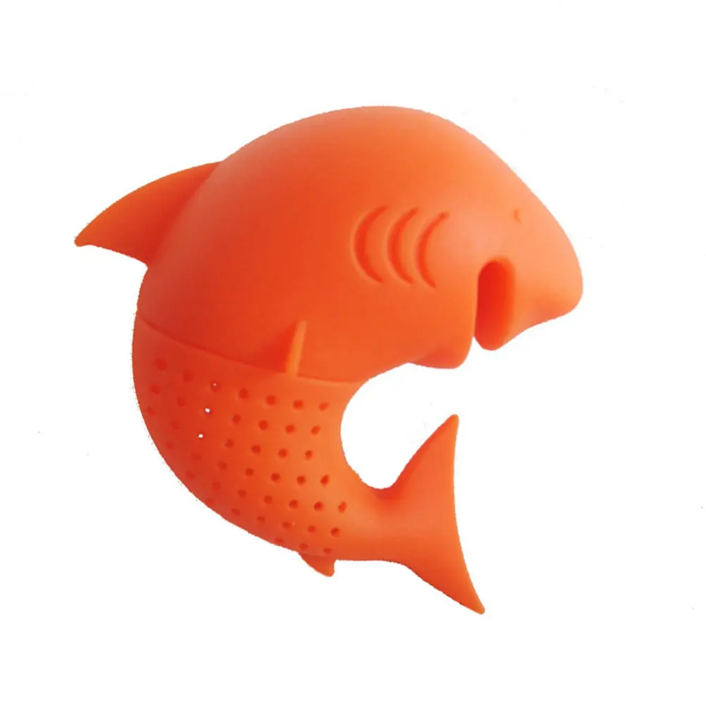 Shark Shape Silicone Tea Infuser Reusable Loose Leaf Strainer Filter for Hot Water Brewing Kitchen Gadgets Random Color