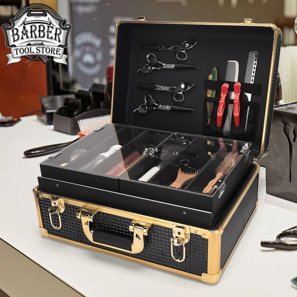 

Pro Salon Hairdressing Tool Storage Case Barber Large Capacity Travel Scissors Comb Box Barbershop Hairdresser Tools Accessories