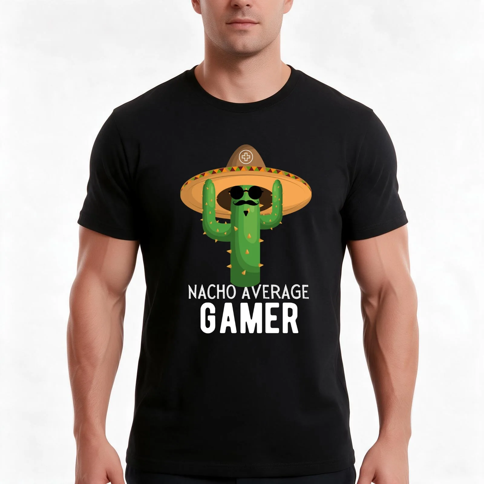Nacho Average Gamer Video Game Humor Gifts T-Shirt Summer Casual Cotton Tee Oversized Streetwear Tops Vintage Graphic Print