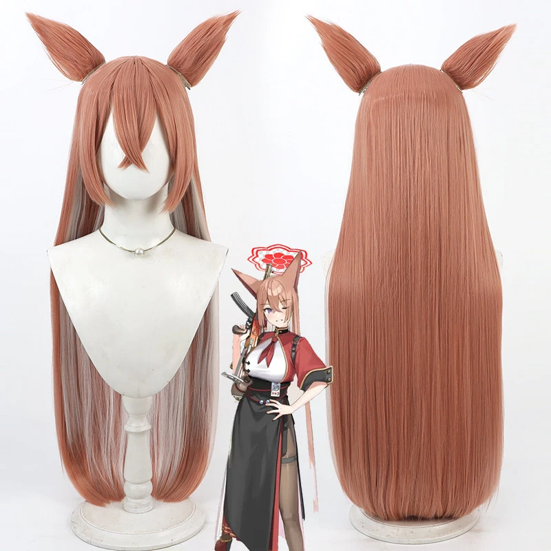Anime Blue Archive Akeshiro Rumi Cosplay Wig Ear For Halloween Comicon Party Adult Women Men