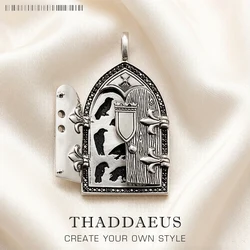 Pendant Crow Window Vintage Spring Fashion Jewelry Europe Rebel Street 925 Sterling Silver Gift For Woman & Men