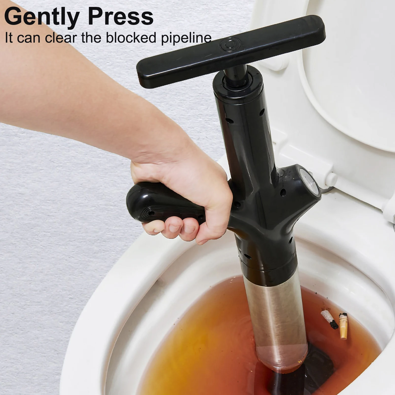 Toilet Plungers High Pressure Drain Plunger Dredge Clog Remover Sewer Pipe Unblocker Air Drain Blaster Toilets Bathroom Supplies