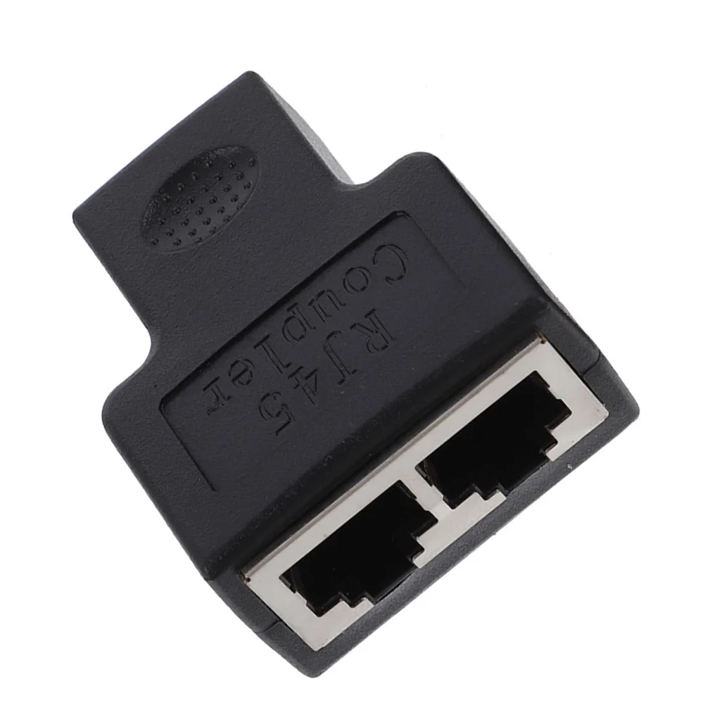 

Rj45 Splitter Connectors 1 to 2 Port Ethernet Plug Dual Output Network Cable Adapter for Short Cable Extension Solution