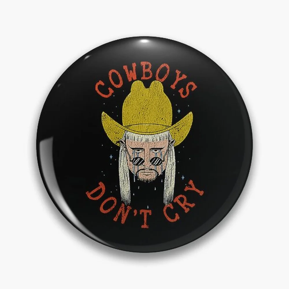 Cowboy And Art Design Pin Holographic Star Heart Pin Brooches Laminated Button Fashion Accessory