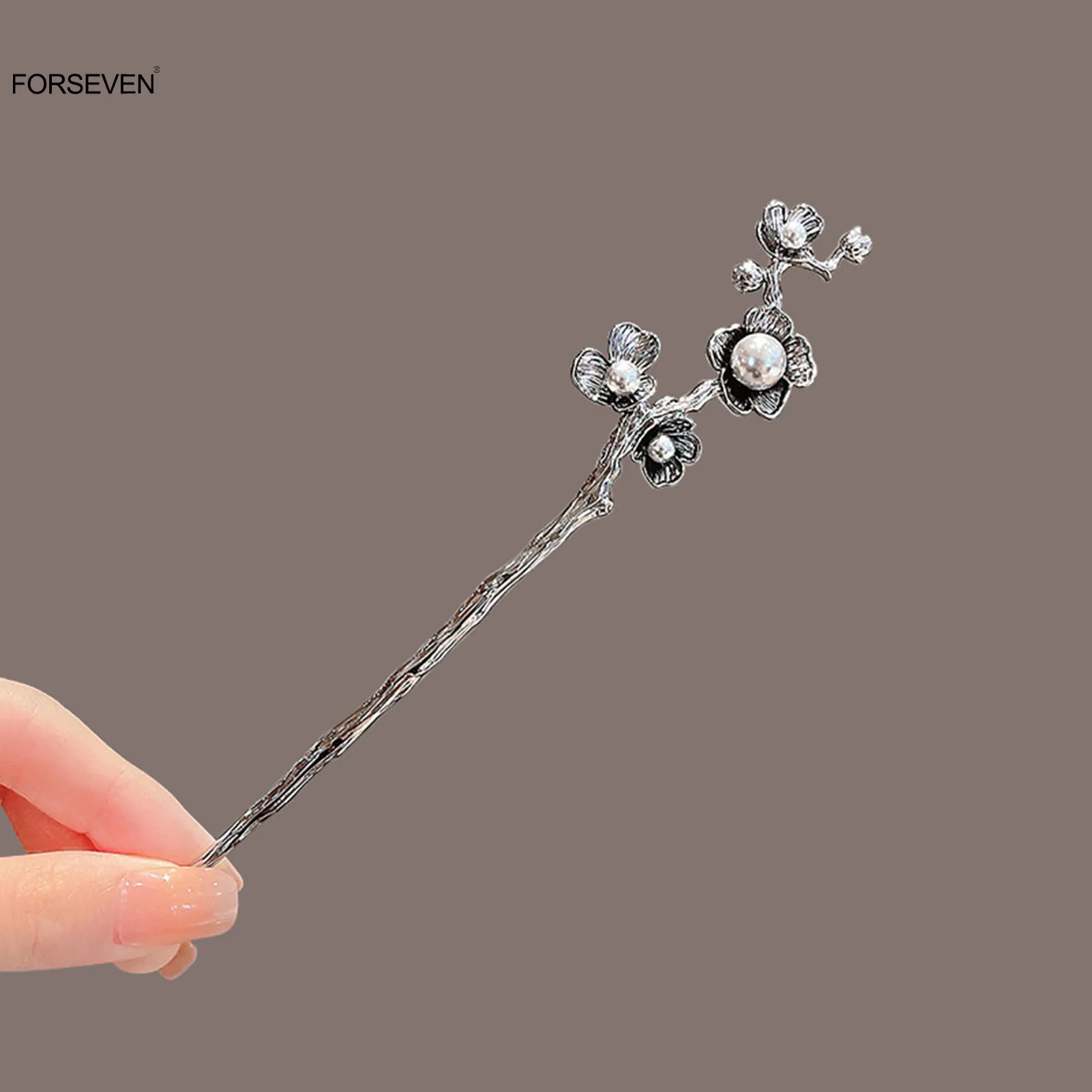 Gold/Silver Color Alloy Hair Sticks Forks for Women Girlfriend Headdresses Flower Pearls Headpieces Hair Bun Maker Jewelry