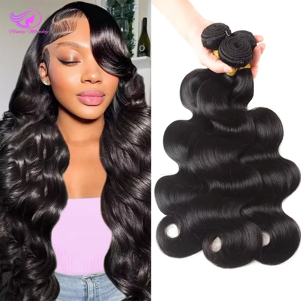 Bundles de cheveux humains Body Wave, 100% cheveux naturels brésiliens non transformés, 3 extensions de tissages, 28 po, 30 po, 32 po