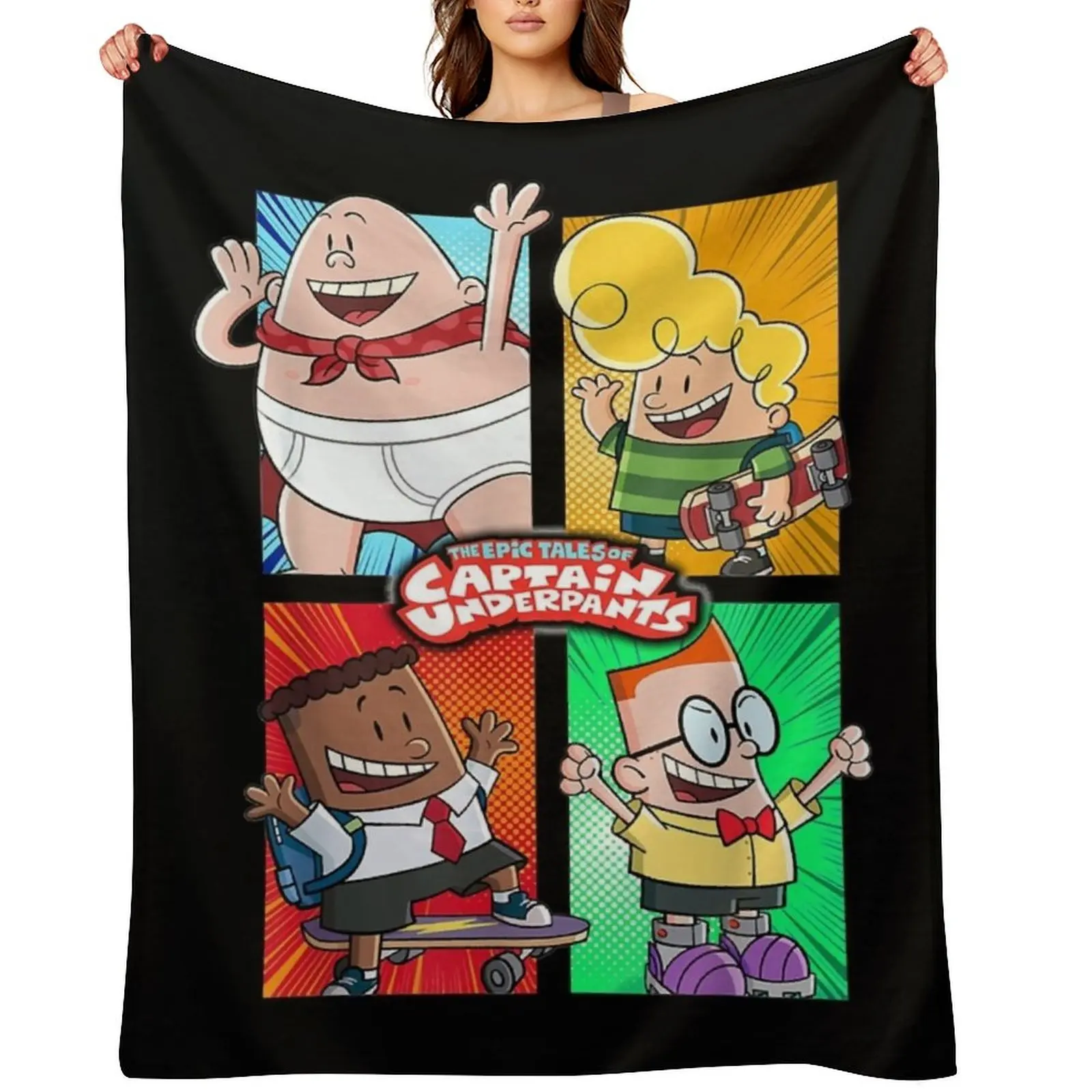 Birthday Gifts Captain Underpants The First Epic Movie 4 Square Friends Throw Blanket Cute Sleeping Bag Bed Blankets