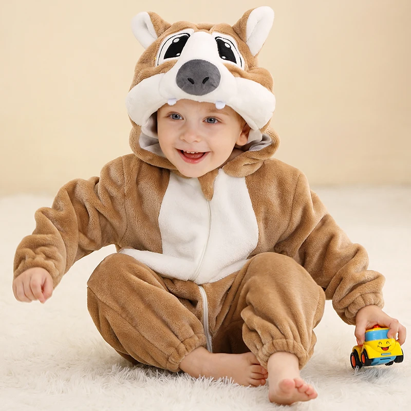 رومبير للأطفال من ميكلي هالوين كيغورومي ، فانيل بغطاء للرأس ، رسوم كرتونية للحيوانات ، بذلة قفز دافئة ، زي تنكري للأطفال ، الأولاد ، البنات ، الشتاء