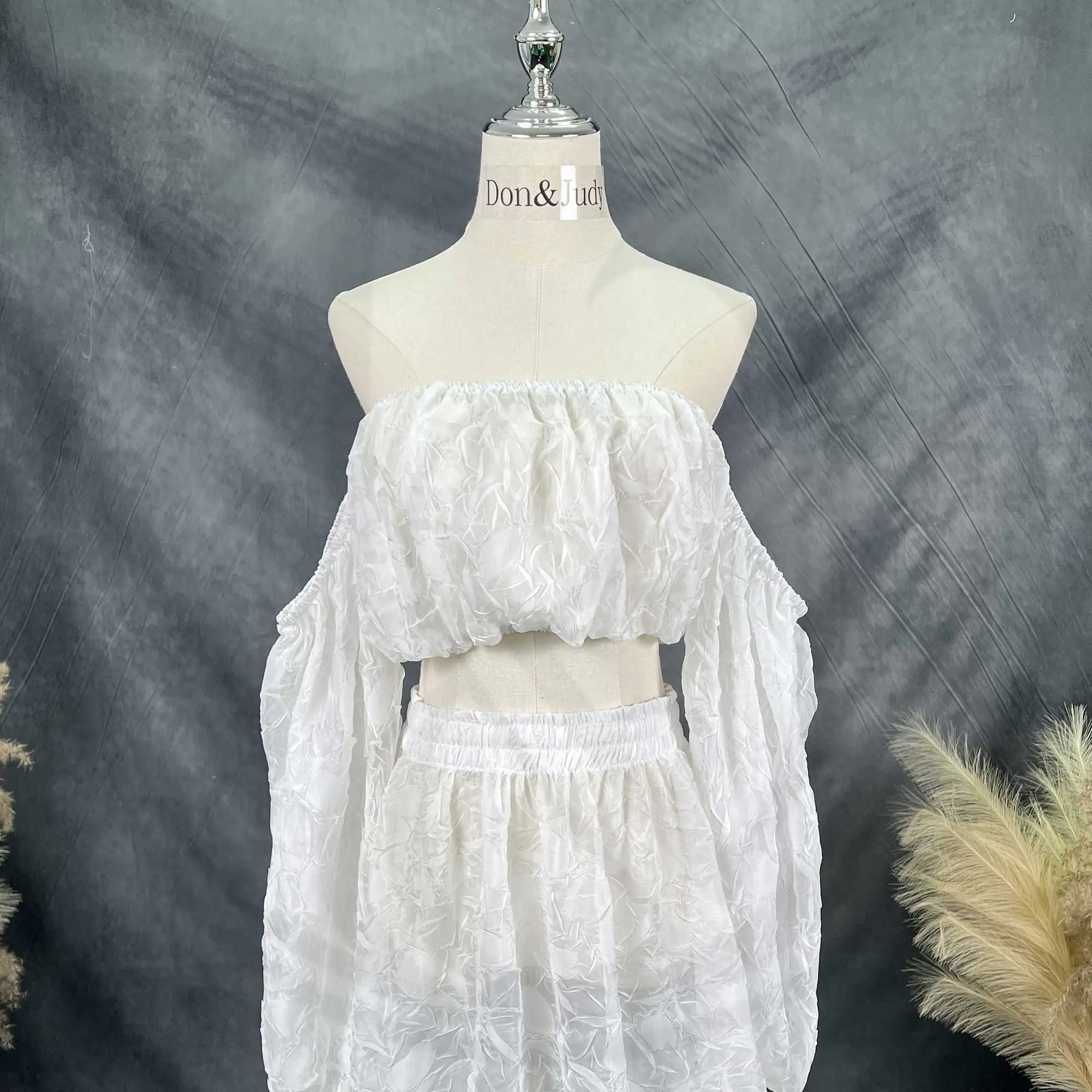 Don & Judy-Robe de mariée élégante en mousseline de soie pour femme, robe deux pièces, robe de mariée, robe de mariée, robe de soirée, robe de plage, robe de séance photo, robe de grossesse