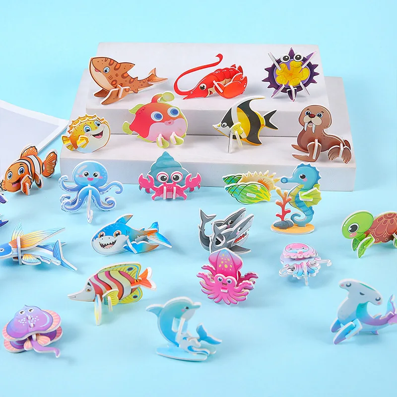 30 pçs dos desenhos animados 3d animal inseto tema papel quebra-cabeças crianças brinquedos educativos favores de aniversário recompensas escolares pinata enchimentos