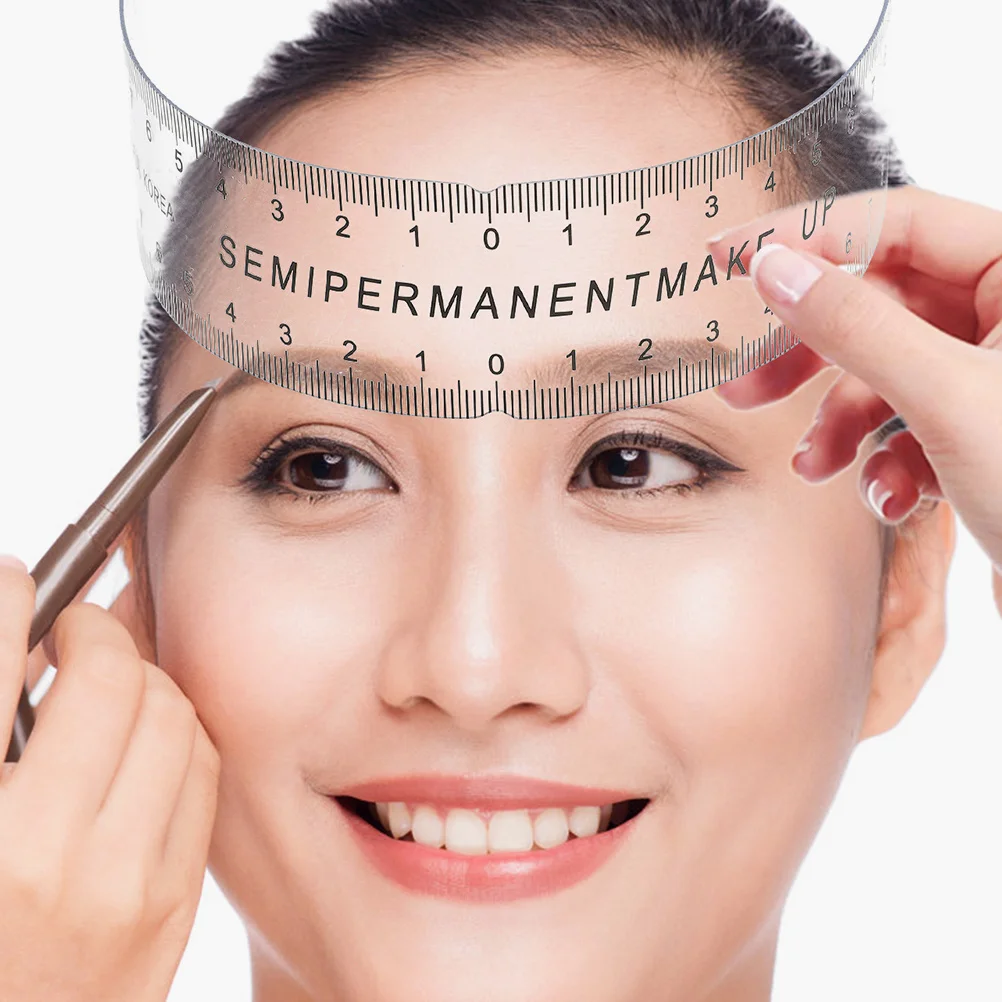 

6Pcs Flexible Eyebrow Ruler Transparent PVC Multi Functional Shaping Tool for Tattoo Artists and Personal Use Brow Ruler