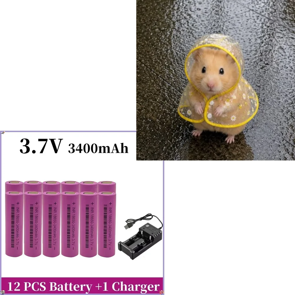 ~~ 3400mah ✨2026 New 18650 Li-ion Battery For 18650 3.7V Rechargeable Battery Lithium Batteries DIY 20A Current✨