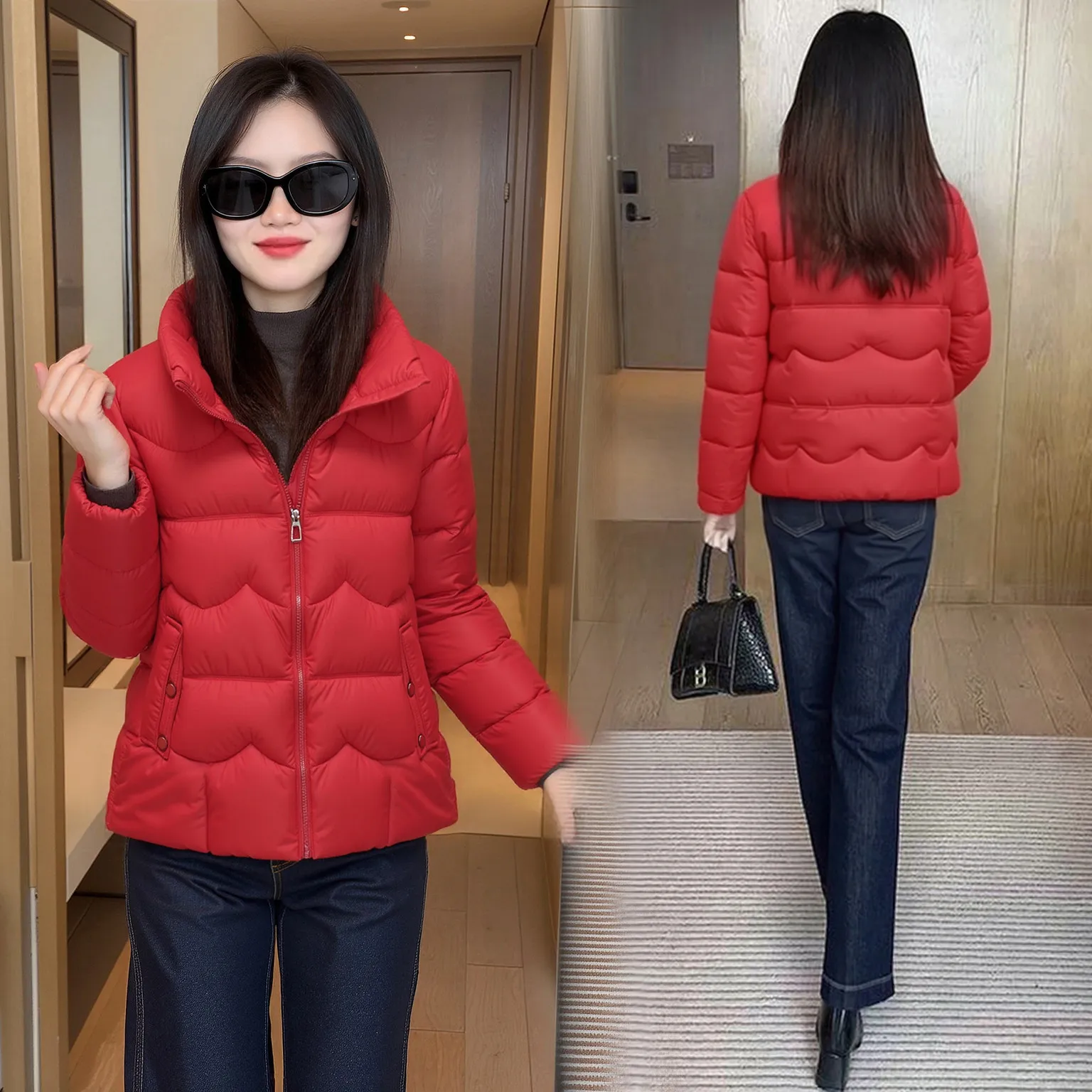2026 Autumn Winter Women's Cotton Jacket Short Coat Warm Parkas Clothing