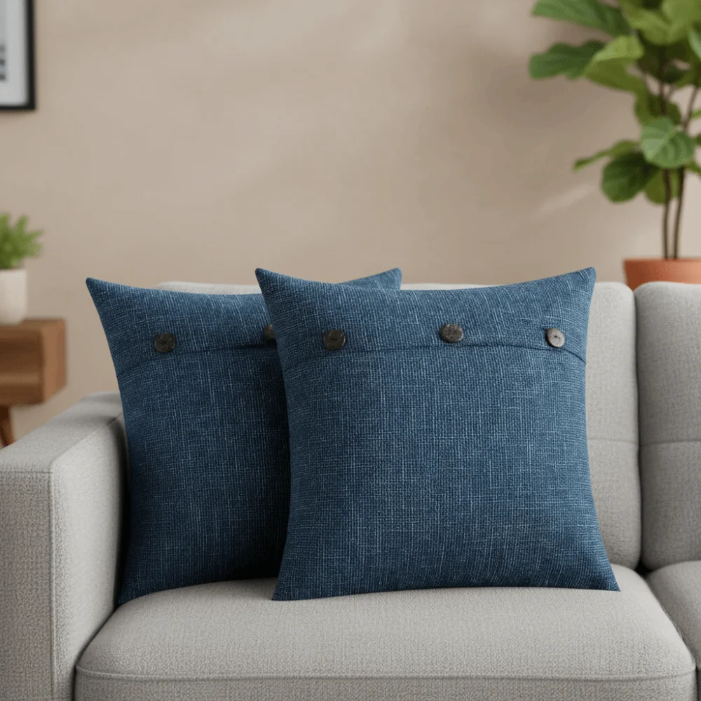 

2PCS Imitation Linen Pillow Cover Japanese Style Breathable Cushion Cover Soft Polyester Throw Pillowcover Bedroom