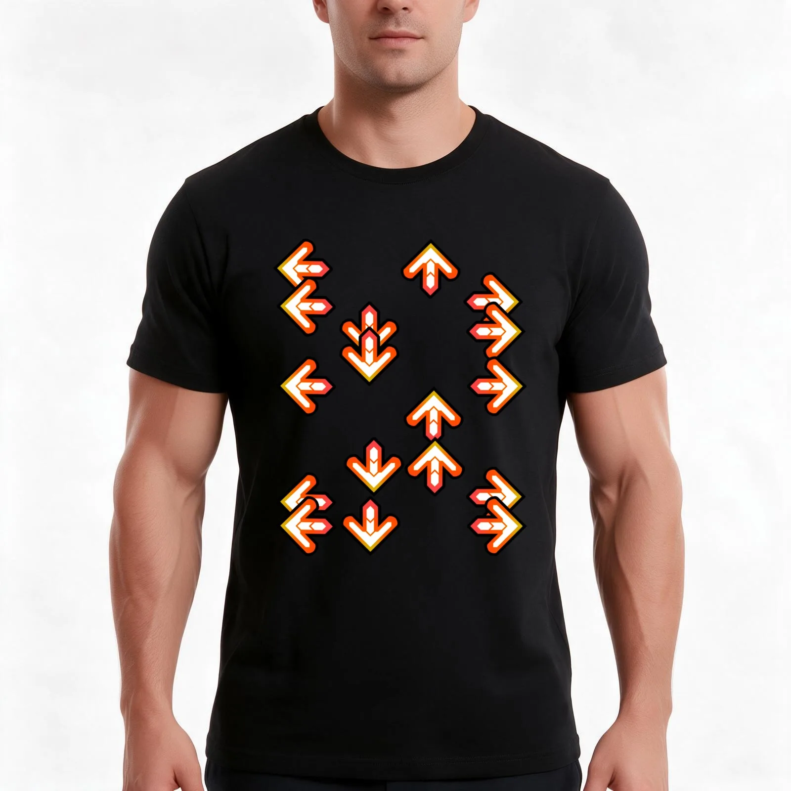 DDR Arrows stepchart Shirt T-Shirt, Summer Casual Cotton Tee, Oversized Streetwear Tops, Vintage Graphic Print, Unisex Men Women
