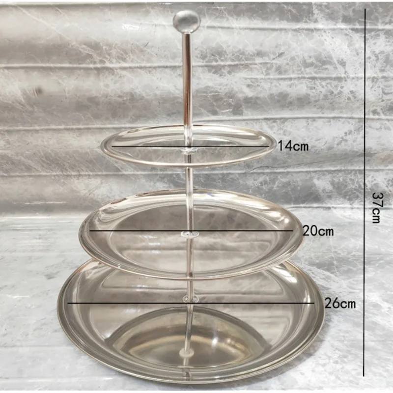DT19 3-Tier Stainless Steel Cake Stand, Multi-Tier Dessert Display Rack for Party, Jewelry Organizer Storage Rack